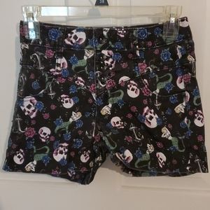 High waisted tattoo print shorts